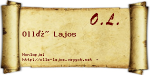 Ollé Lajos névjegykártya