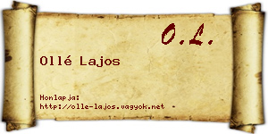 Ollé Lajos névjegykártya